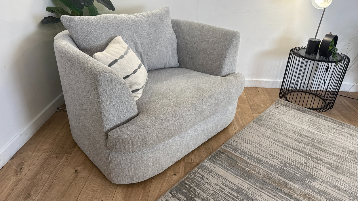 Sofology Chloe Fabric Loveseat Chair in Silver Mix