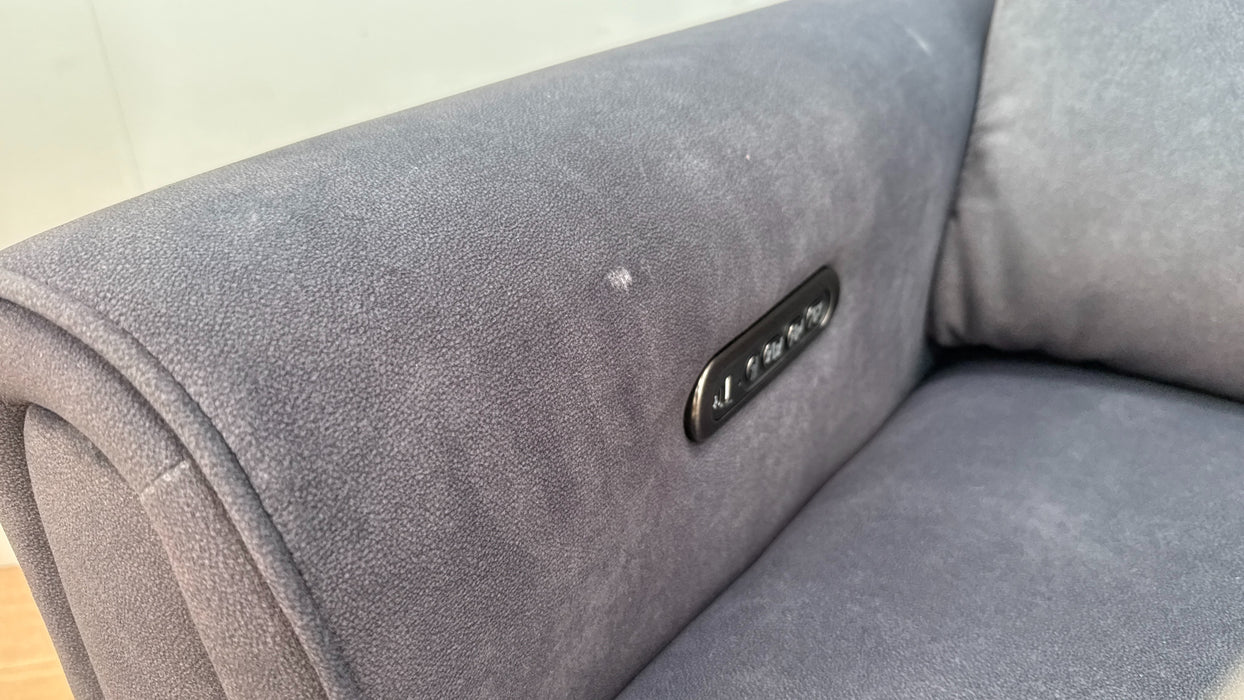 Sofology Ravello Fabric 3 Seater Power Recliner/Headrest Lumbar Support in Lifestyle Flecked Charcoal