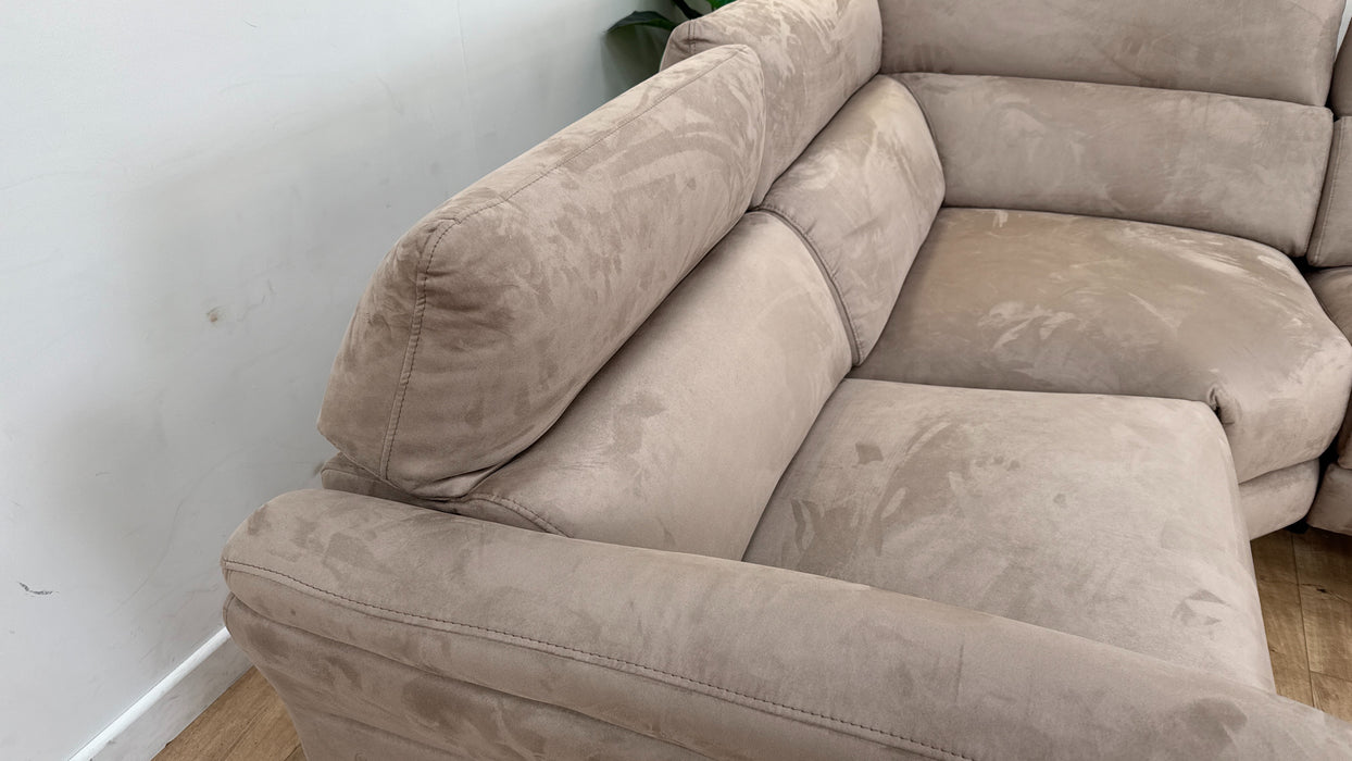 Sofology The Missouri 1 Corner 3 Fabric Recliner in Lifestyle Plush Nutmeg