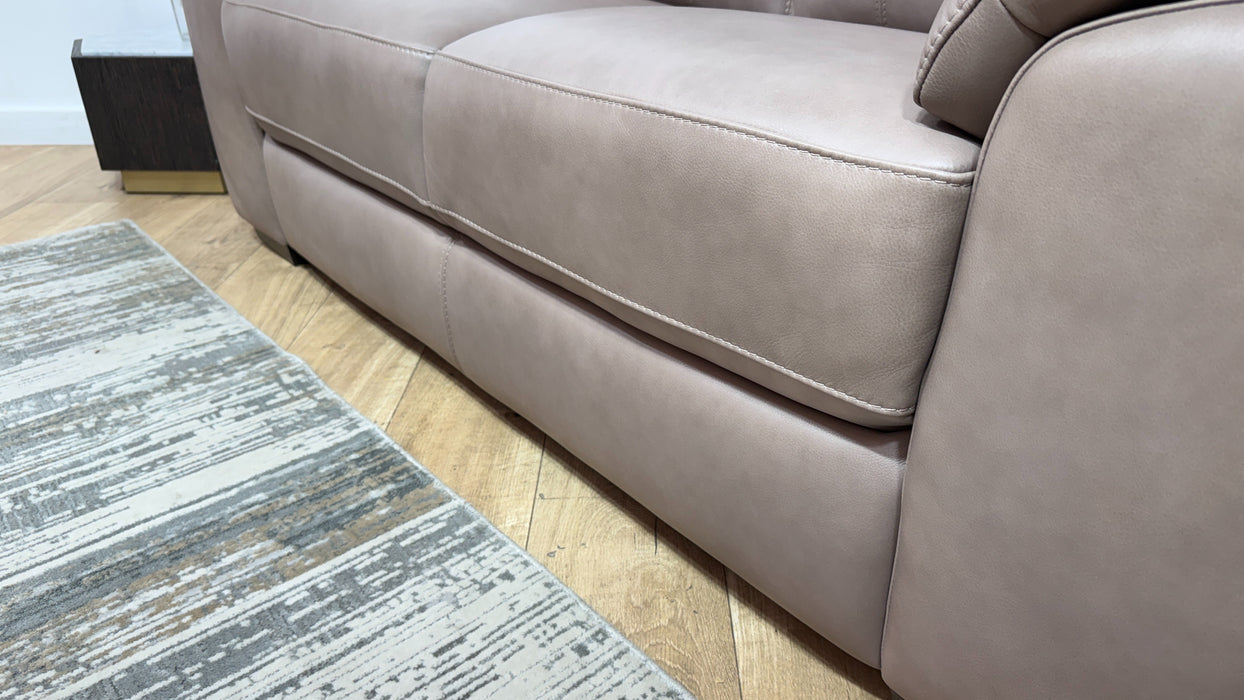 Sofology Santina Leather 2 Seater in Relaxed Soft Stone