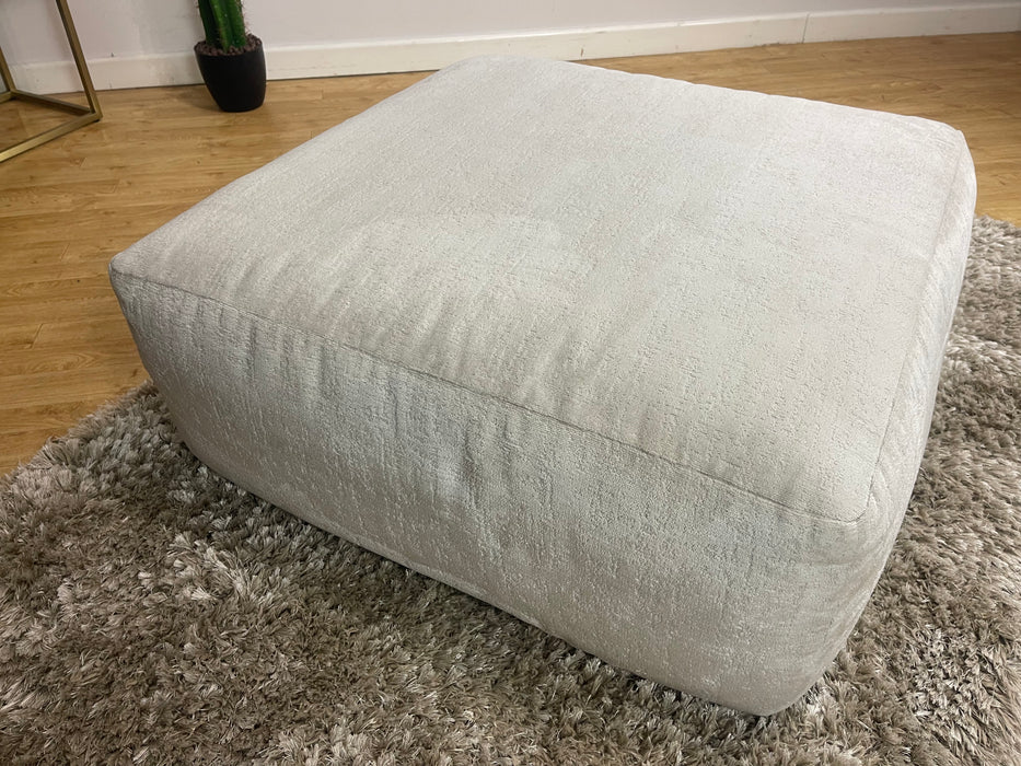 Majestica Fabric Designer Footstool - Plain Silver (WA2)