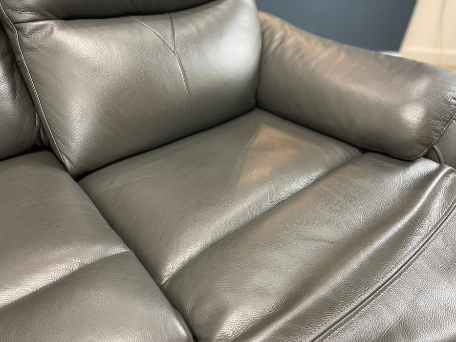 Albion Leather 3 Seater Charcoal - Manual Recliner (WA2)