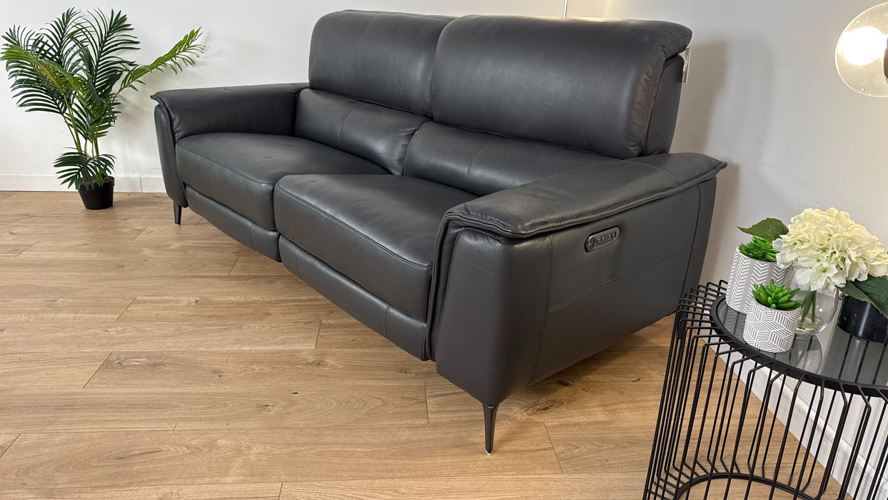 Auberon 3 Seater - Leather Power Recliner + Power Hdrst Sofa