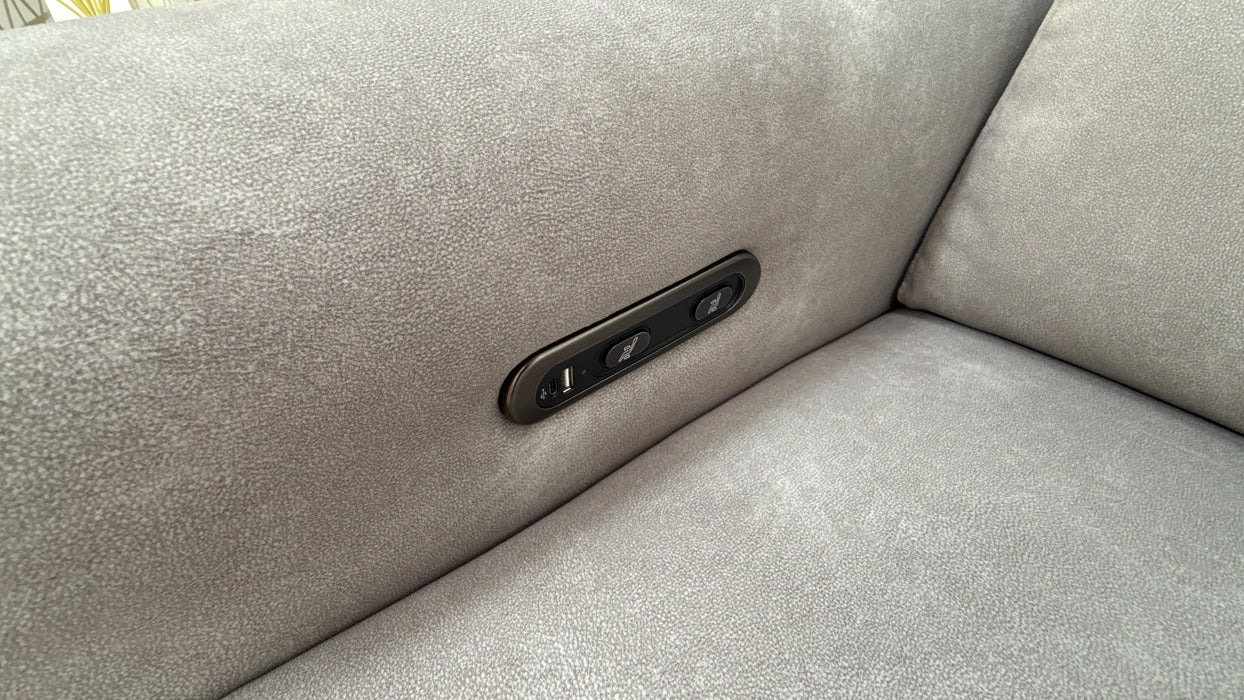 Sofology Ravello Fabric 2.5 Seater Power Recliner in Lifestyle Flecked Stone