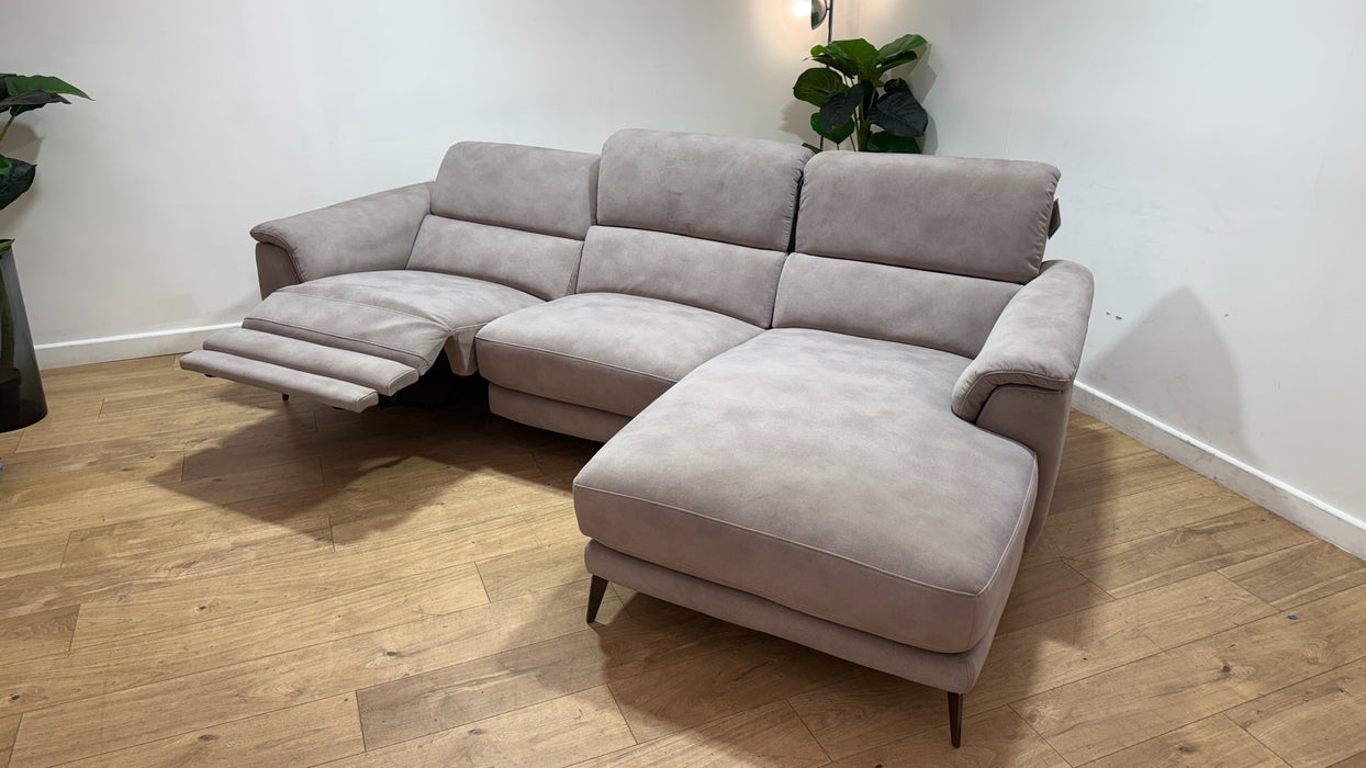 Sofology Illinois Fabric 3 Seater Chaise Power Recliner in Lifestyle Mottled Marble