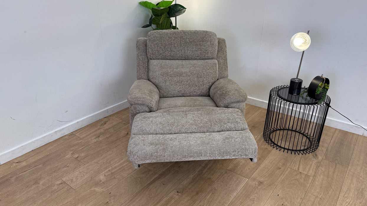 Sofology Gracie Fabric Chair Manual Recliner in Hopsack Chenille Linen