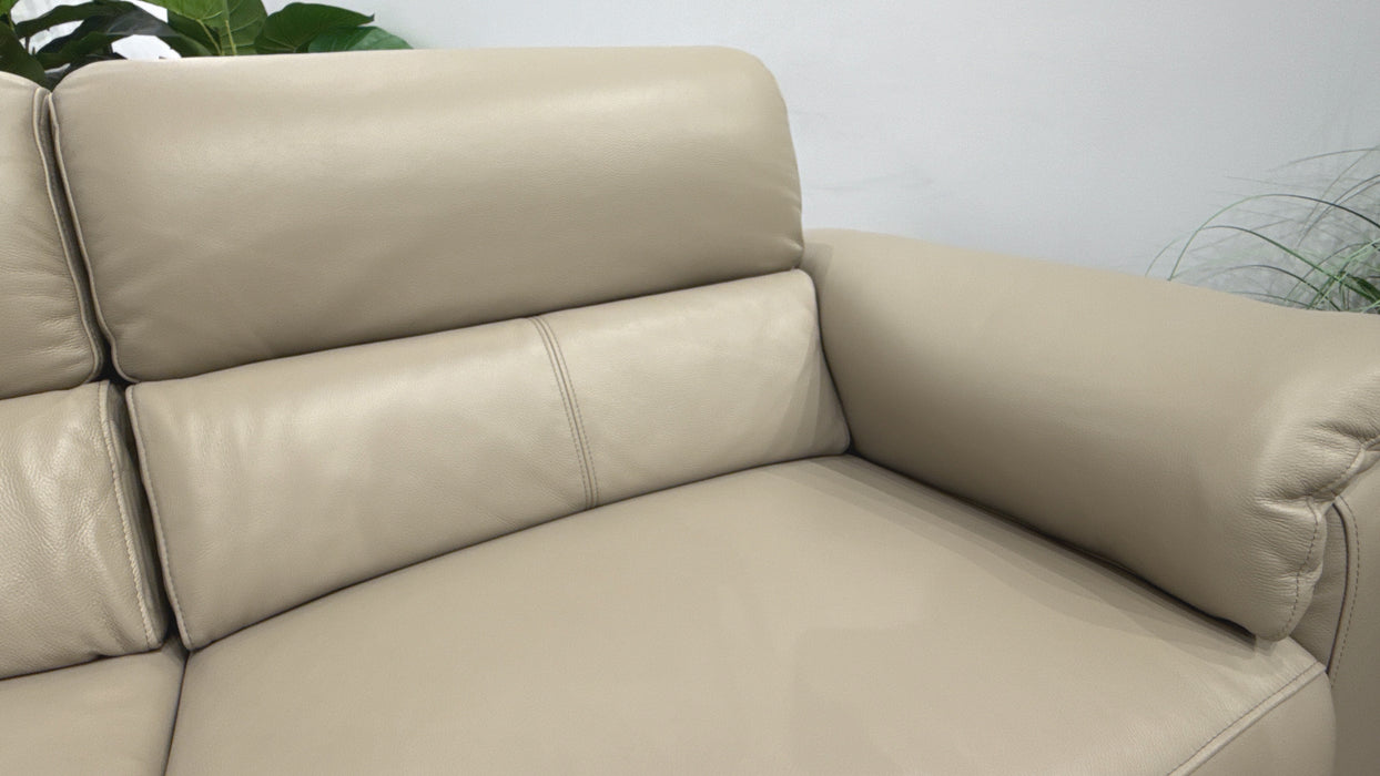Sofology Fratelli Leather 2.5 Seater Power Recliner/Headrest in Trusty Embossed Stone