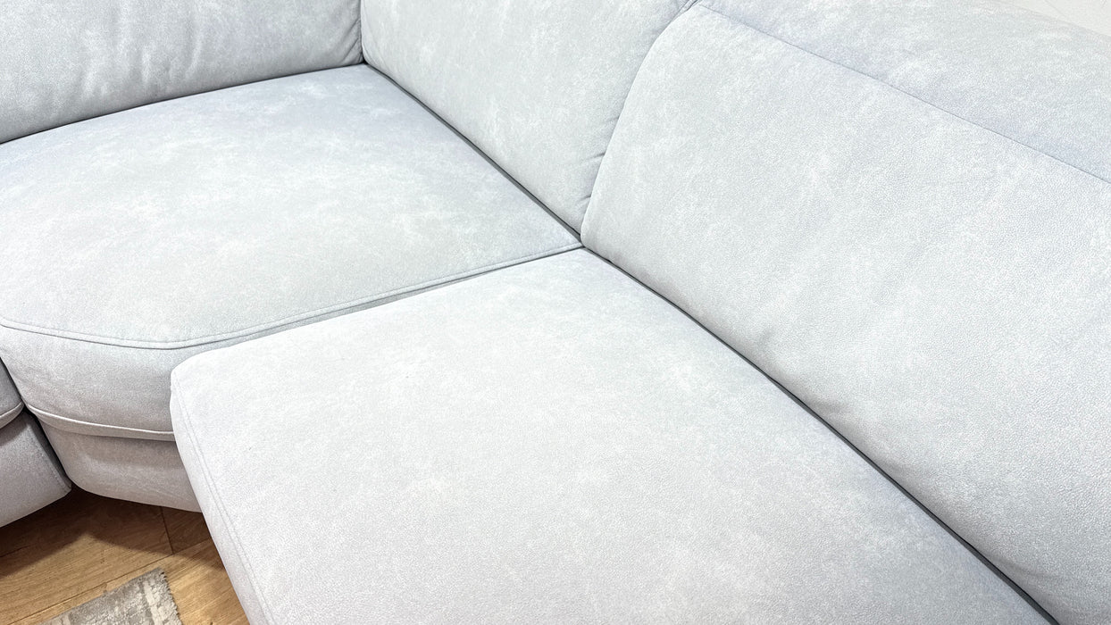 Sofology Ezra Fabric 3 Corner 1.5 Power Recliner/Headrest Heated Seat in Lifestyle Flecked Silver