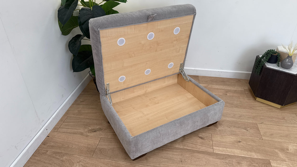 Sofology The Tallulah Fabric Footstool in Linen Chenille All Over