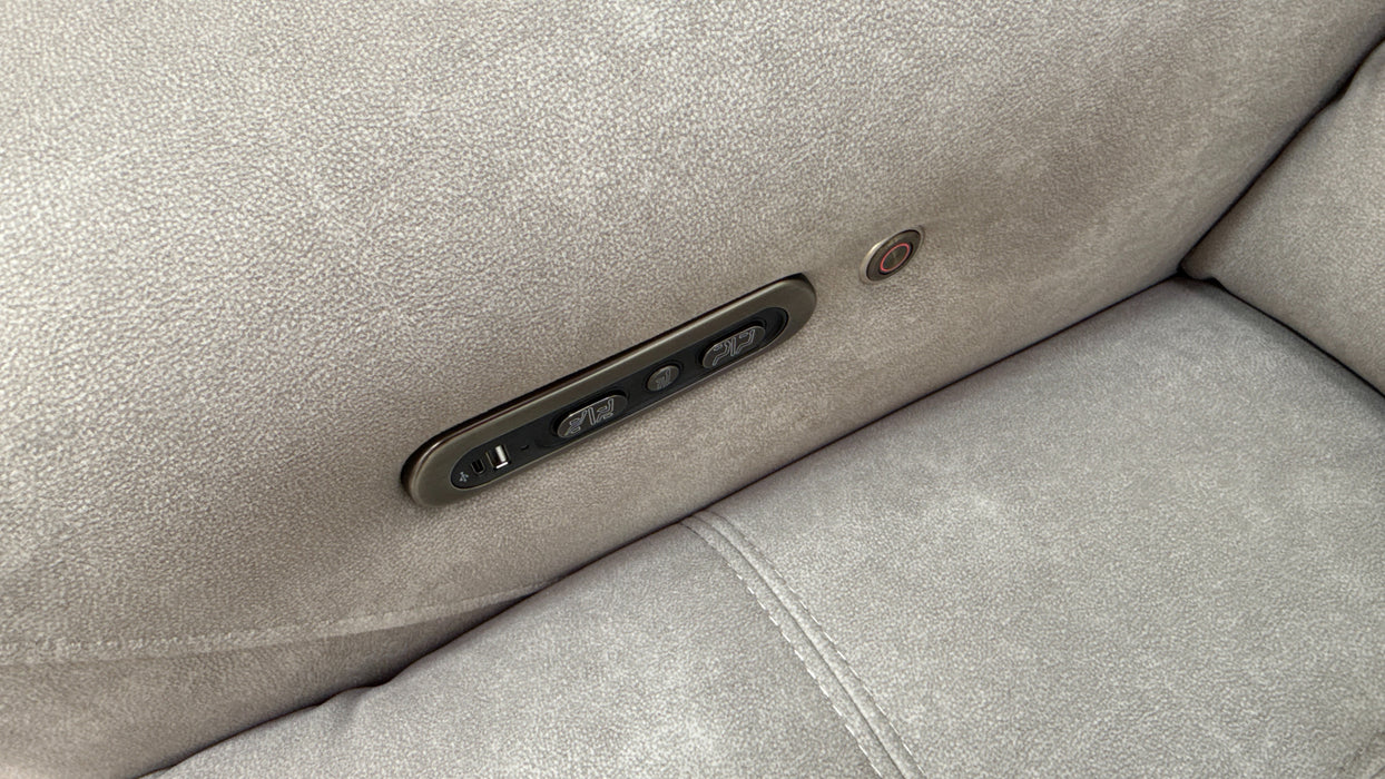 Sofology Marvella Fabric 3 Seater Power Recliner/Headrest Heated Seats in Lifestyle Flecked Stone