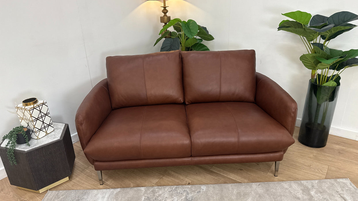 Sofology Adler Leather 2 Seater in Relaxed Soft Brown