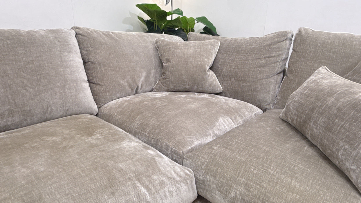 Sofology Georgio Fabric 3 Corner 1 Extra Flex Seats in Luxe Chenille Stone Mix