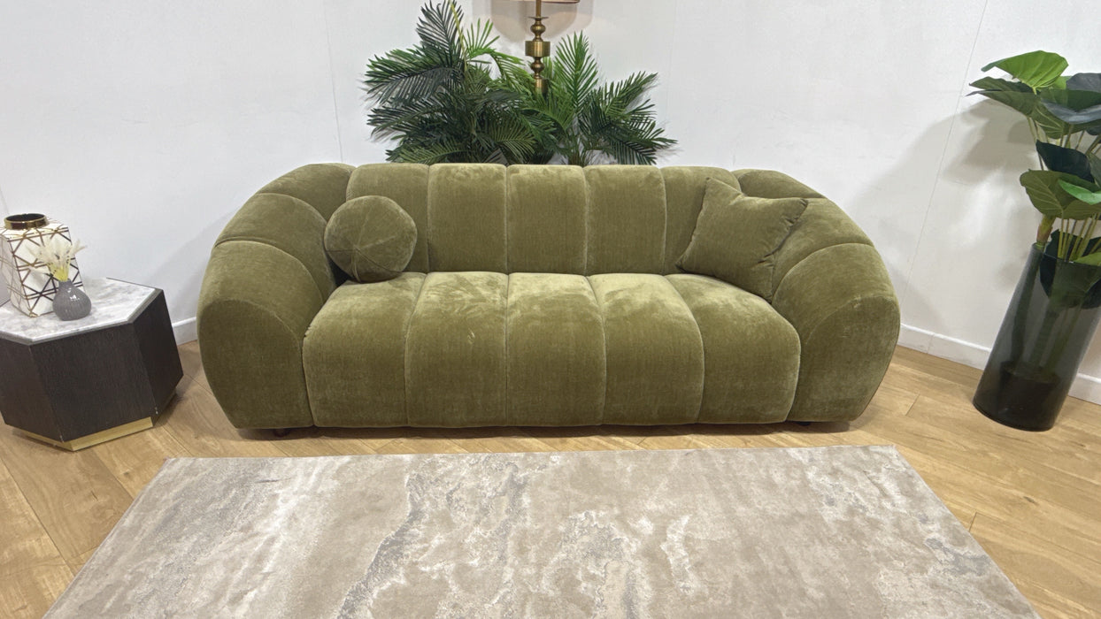 Sofology Waldorf Fabric 3 Seater in Soft Chenille Olive