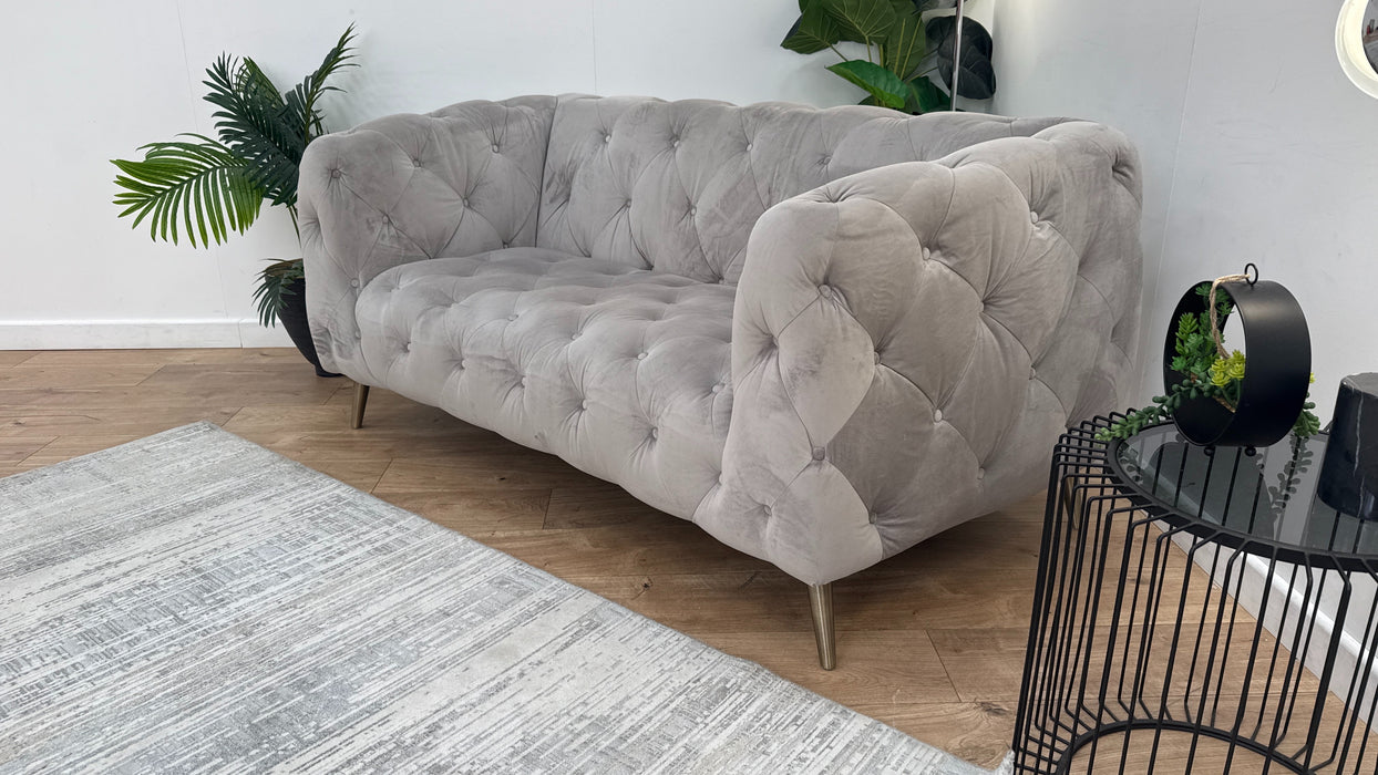Sofology The Alchemist 2 Seater Fabric Sofa in Plush Silver