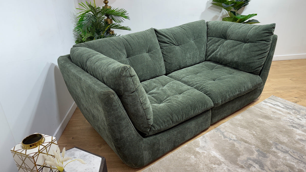 Sofology Cocoon Fabric 3 Seater in Textured Chenille Pine
