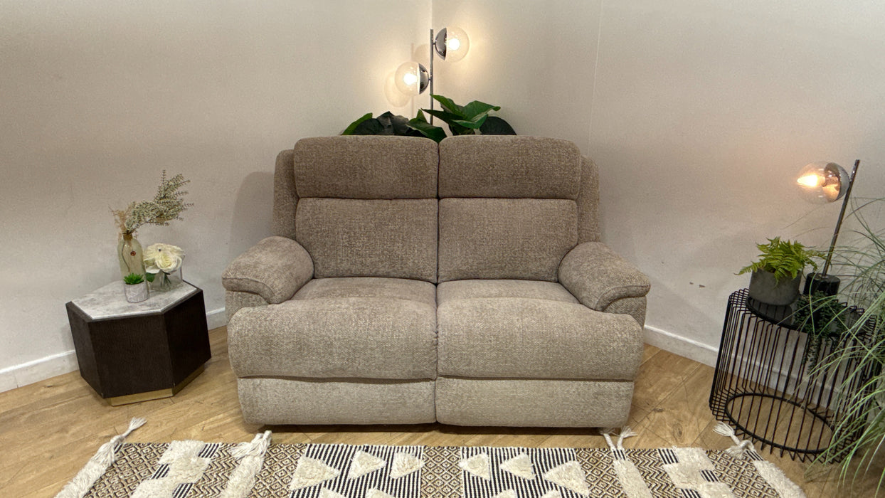 Sofology Gracie Fabric 2 Seater Manual Recliner in Hopsack Chenille Linen