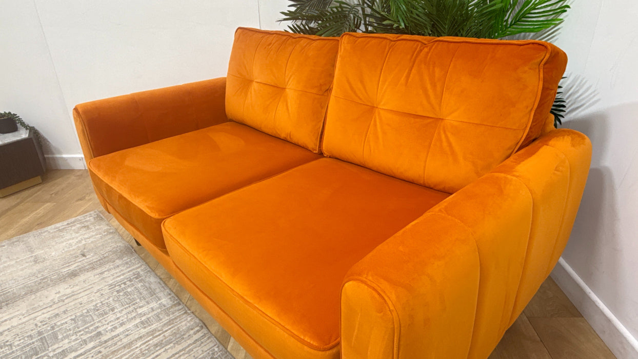 Sofology Islington Fabric 2 Seater in Sleek Tangerine