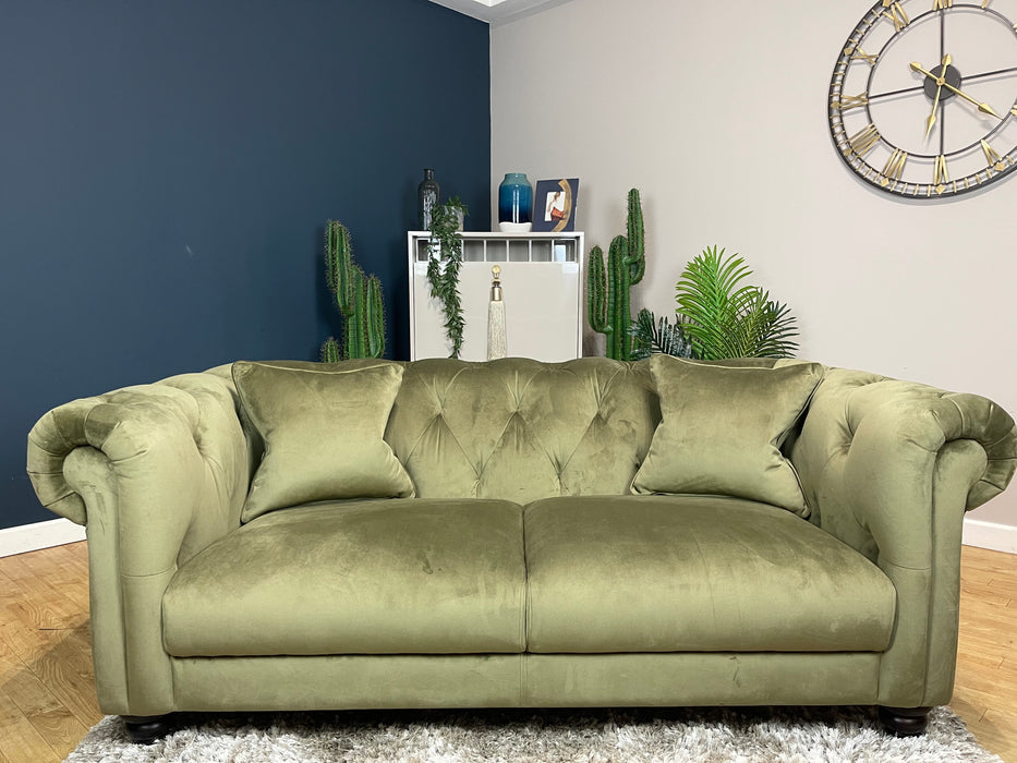 Balmoral 2 Seater Matt Velvet Moss Fabric (WA2)