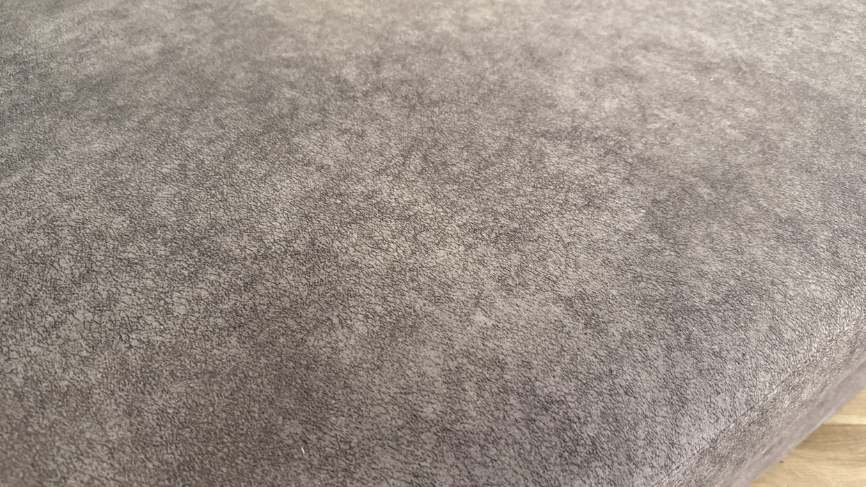 Sofology Majestica Fabric Combi Footstool in Lifestyle Marbled Mole