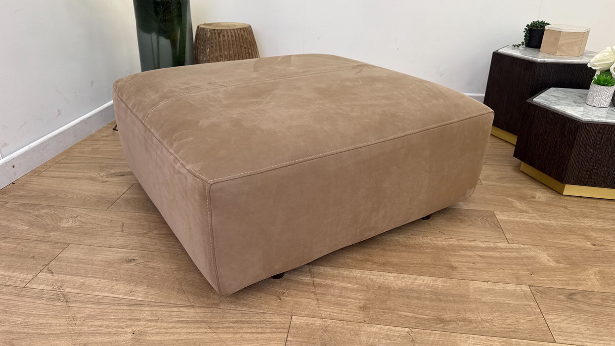 Sofology Tessuto Fabric Designer Footstool Lifestyle Nubuck-Feel Stone