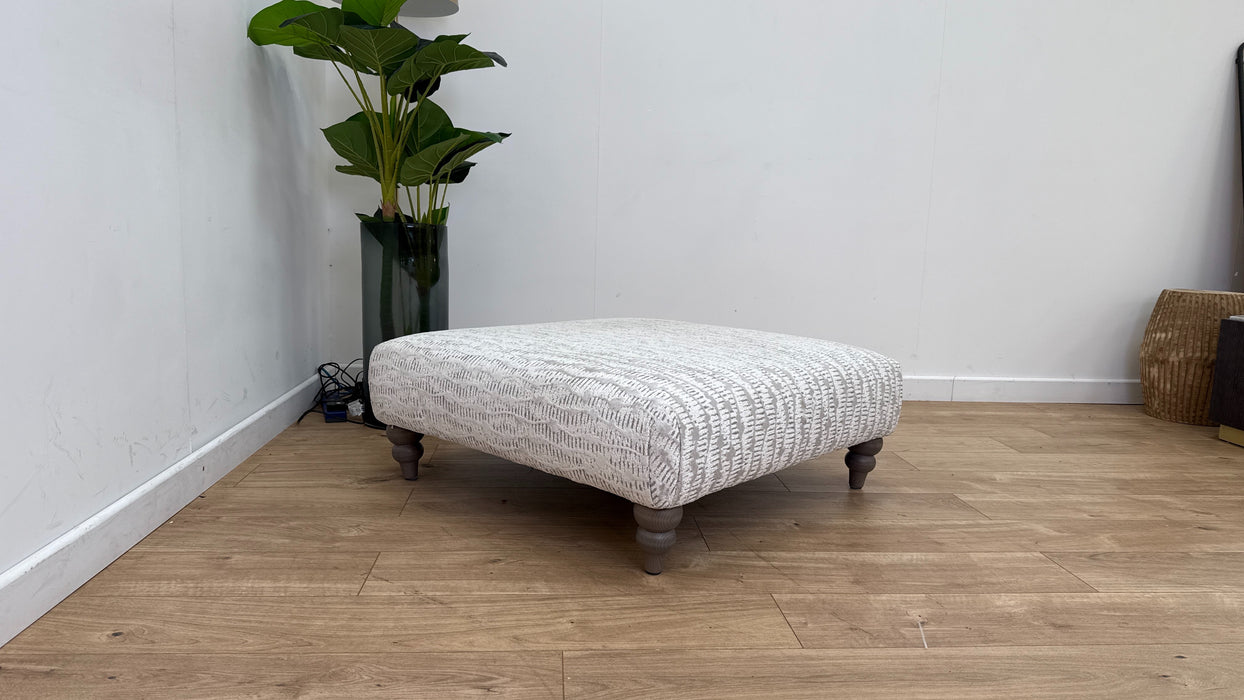 Sofology Highgrove Fabric Designer Footstool in Textured Pebble