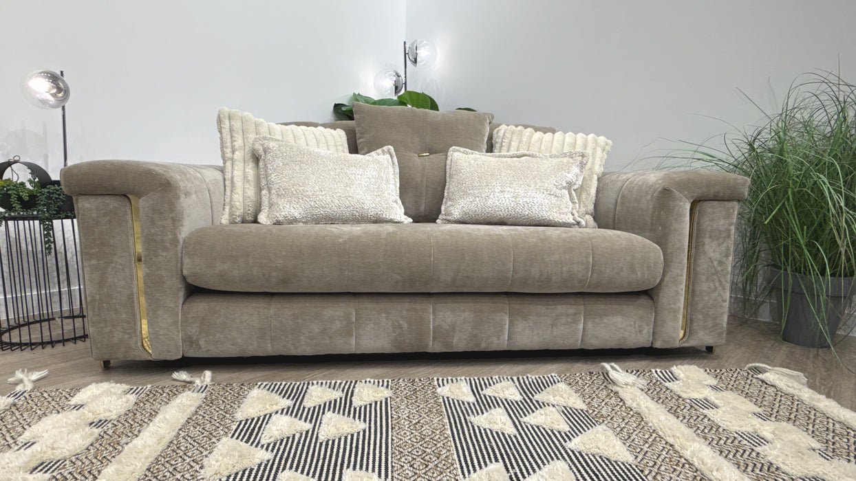 Sofology Oscar 2 Seater Fabric Sofa in Textured Chenille Stone