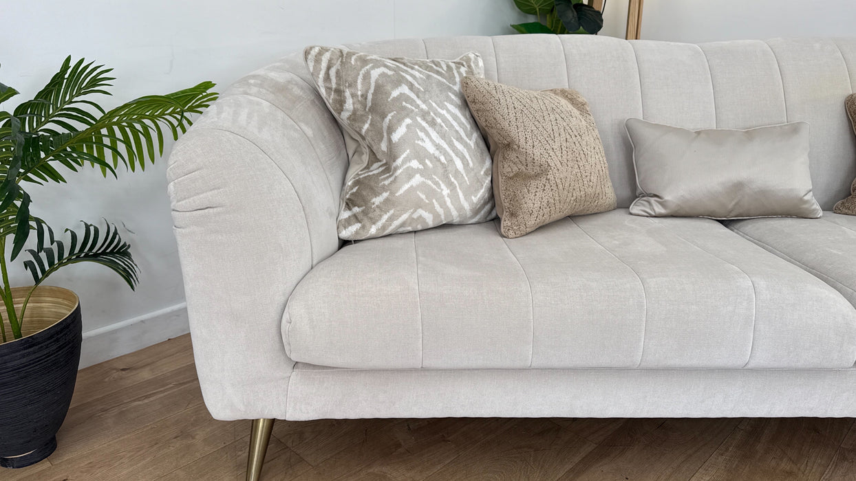 Sofology The Opulent 4 Seater Fabric Sofa in Manolo Ecru Luxe Mix