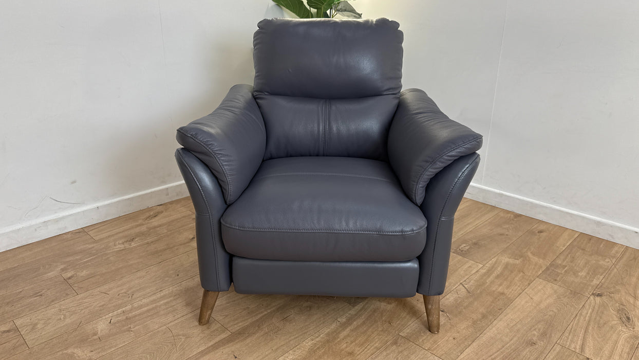 DFS Falcon Leather Recliner Chair in Blue