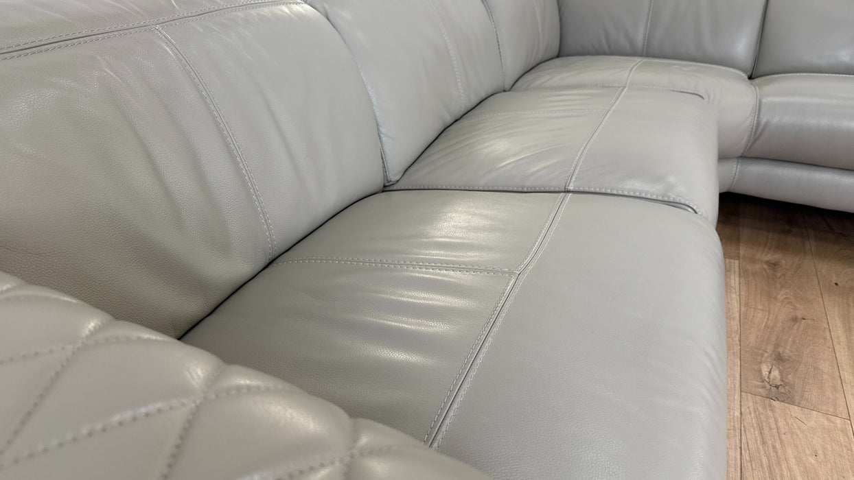 Sofology The Tolouse Leather Corner in Trusy Sheen Cloud Grey