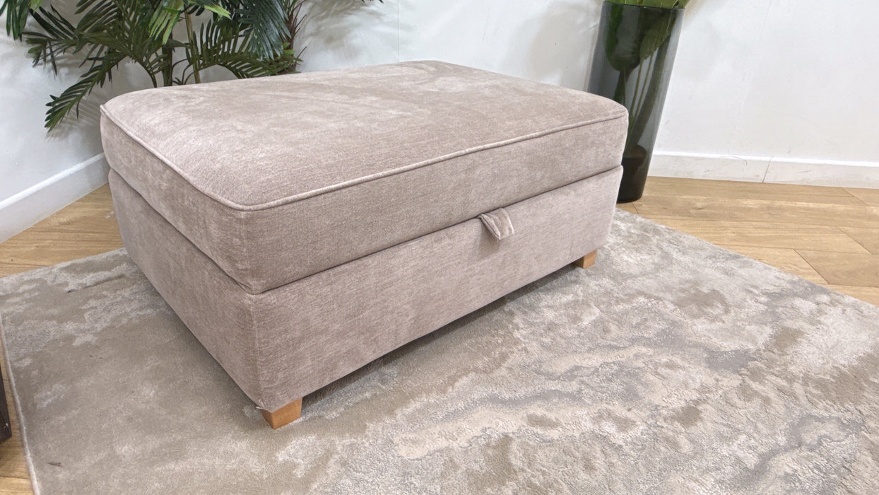 Sofology Remy Fabric Large Storage Footstool in  Soft Chenille Wicker All Over