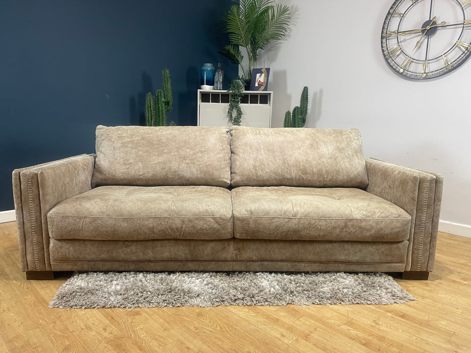 Huntsman 3 Seater Sofa Utah Blonde Leather (WA2)