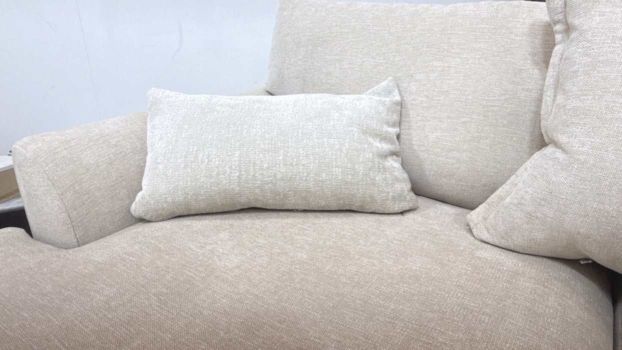 Sofology Mayfair Fabric Chaise 3 Seater Foam Seats in Linen Look Chenille Natural