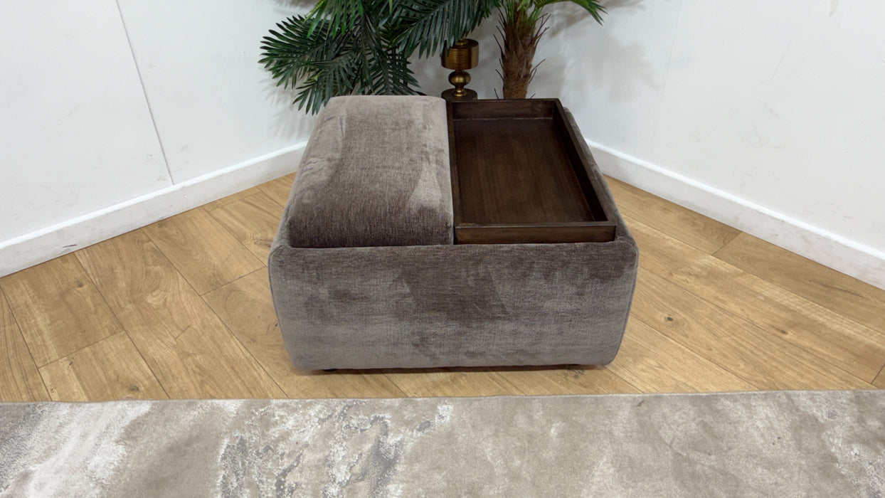 Sofology Rowan Fabric Designer Storage Footstool in Luxury Deep Pile Chenille Mole
