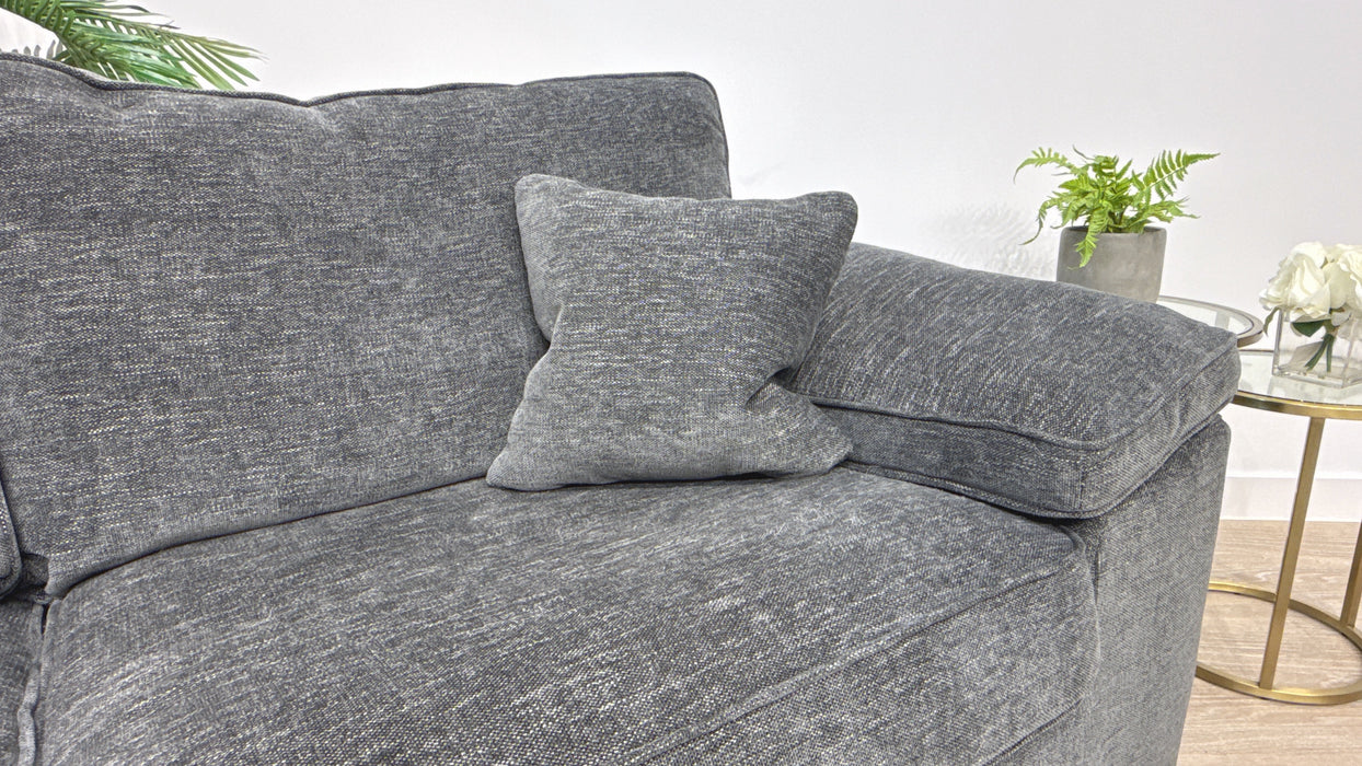 Sofology Brixton Fabric 3 Seater in Linen Look Chenille Charcoal
