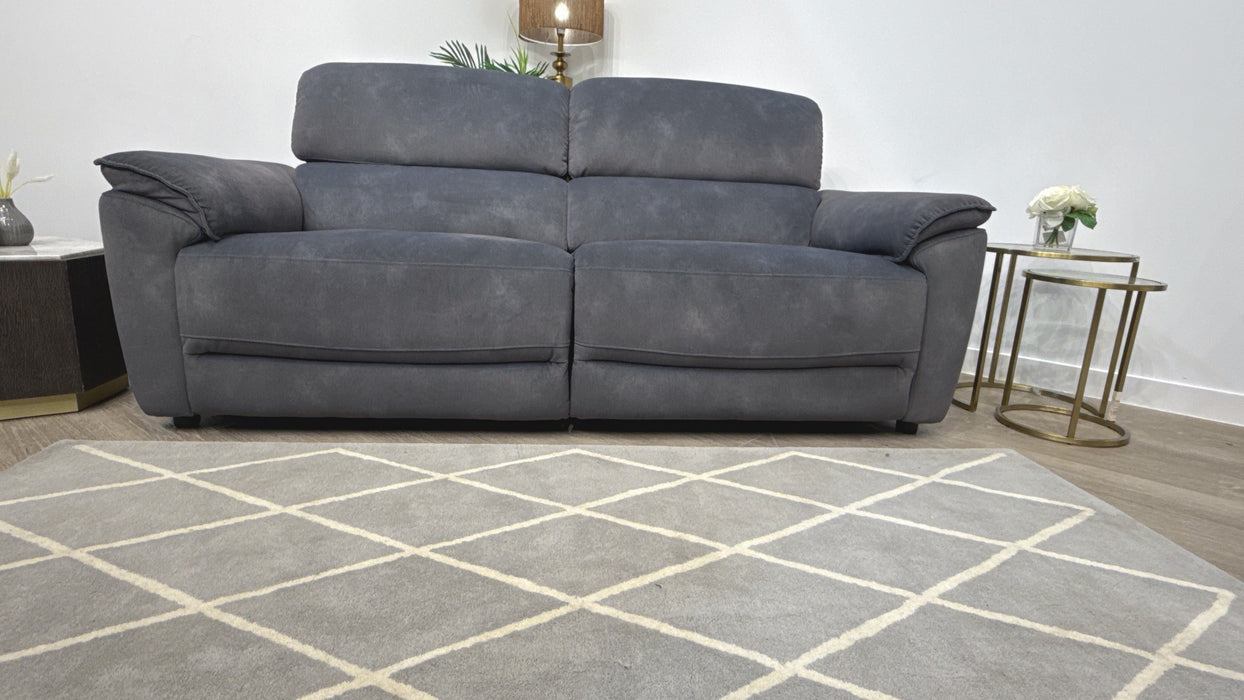Sofology Hugo Fabric 2.5 Seater Power Recliner/Headrest in Lifestyle Flecked Charcoal