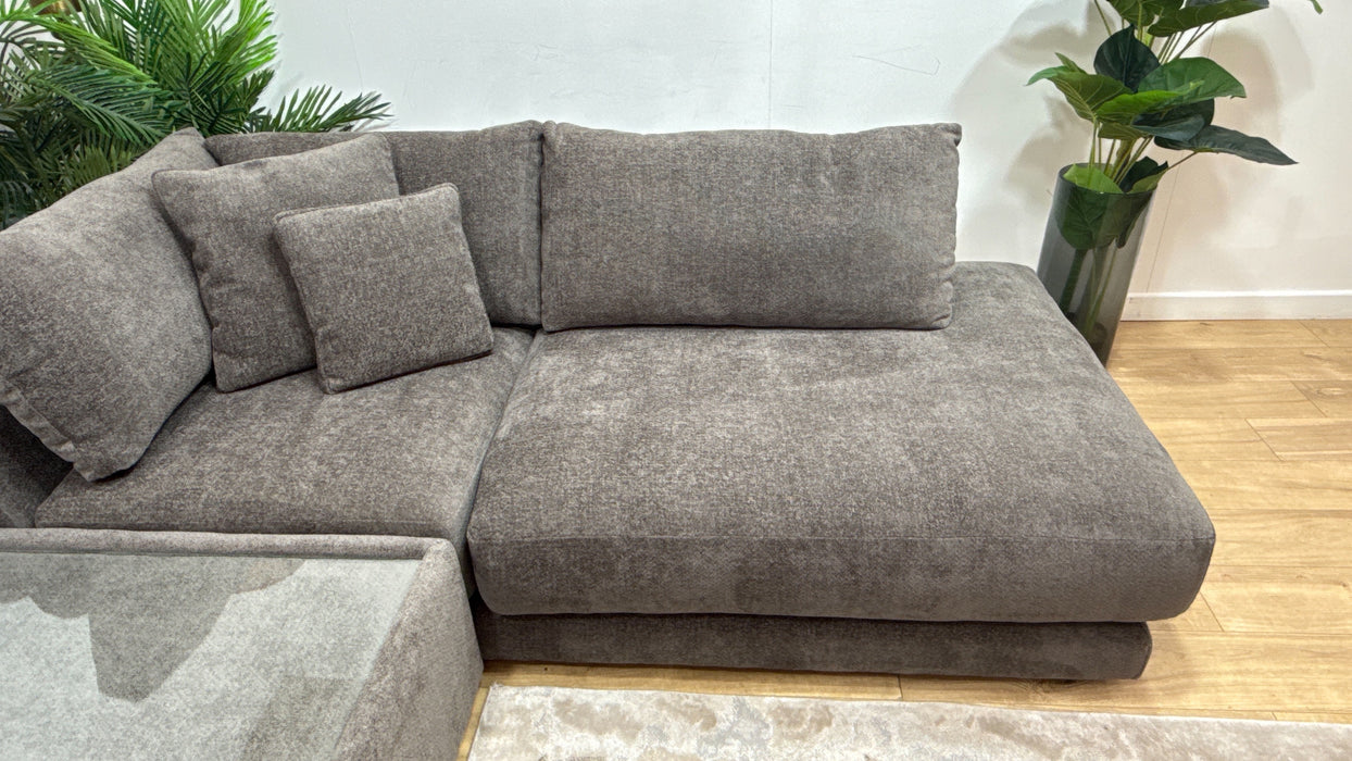 Sofology Amalfi Fabric 2 Console Corner 1 Chaise in Cosy Chenille Mole
