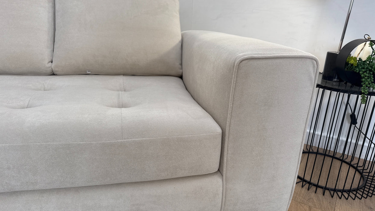 Sofology Ascot Fabric 2 Seater Bench Seat in Soft Sherpa Natural Mix