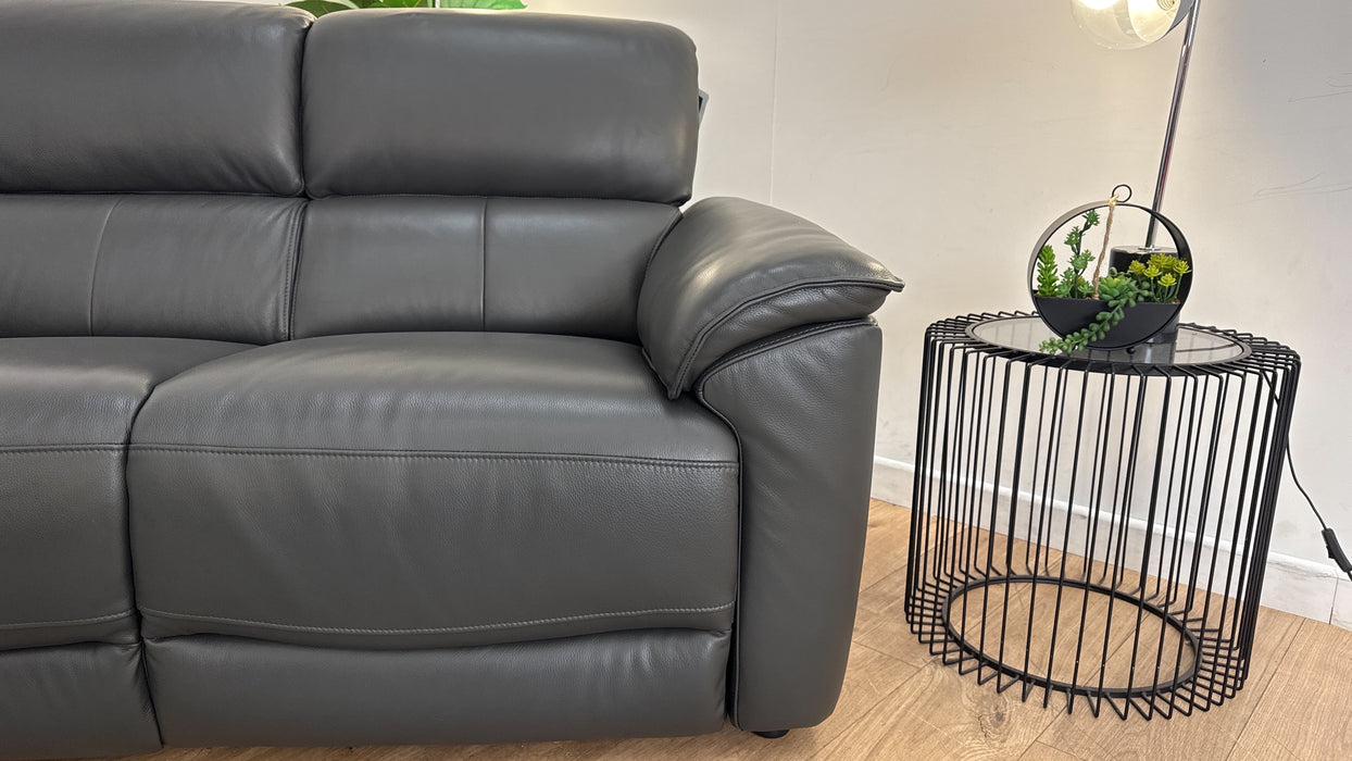 Sofology The Hugo Leather 2 Seater in Trusty Embossed Leather Charcoal