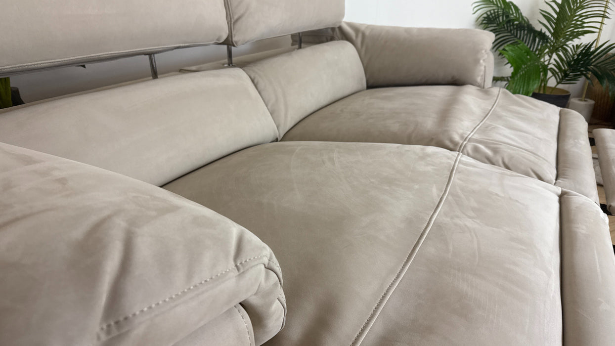 Sofology The Fratelli 2.5 Seater Recliner Sofa in Lifestyle Nubuck Feel Fabric Stone