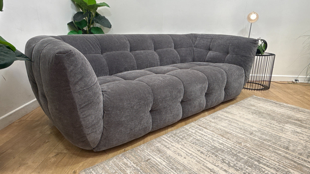 Sofology Lunar 3 Seater Fabric Sofa in Chenille Charcoal