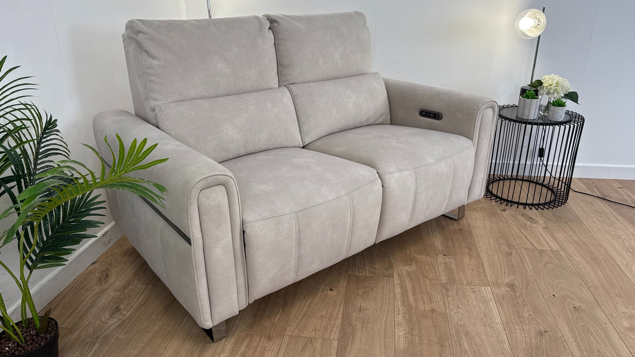 The Ravello 2 Seater Power Recliner with Power Hdrst - Fabric -  ivory