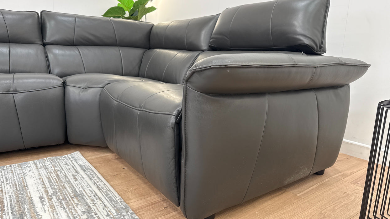 Cadenza 3 Corner 1 Corner Sofa - Power Recliner + Power Hdrst - Leather