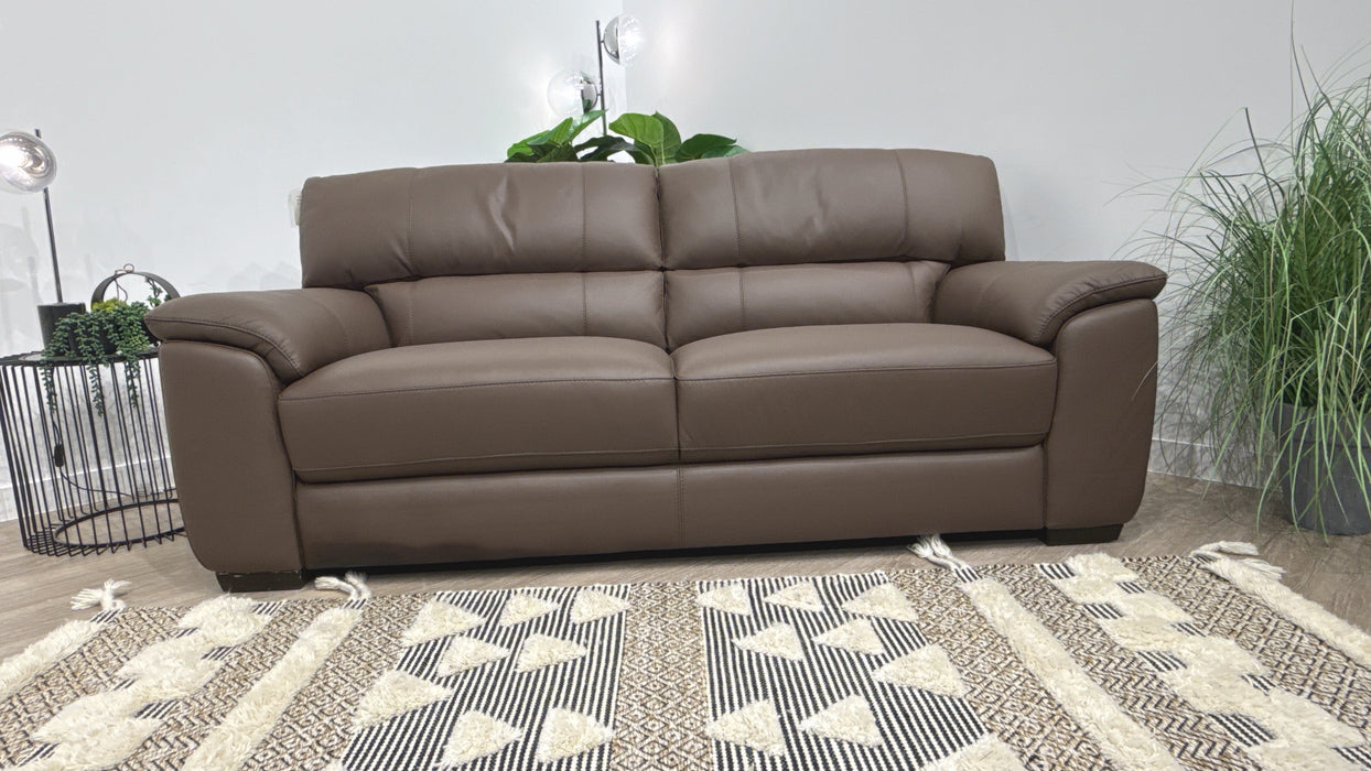 Sofology Santina 3 Seater Leather Sofa in Trusty Matt Chocolate