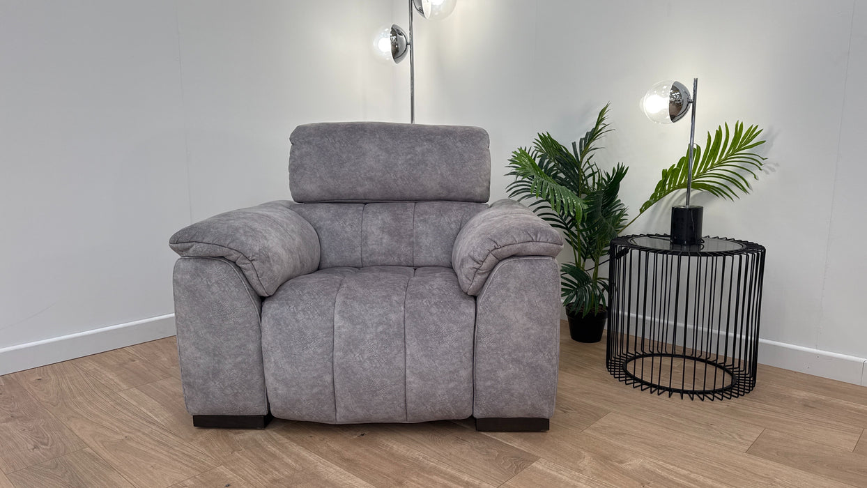 Montebello 1 Seater - Fabric Power Reclining Chair - Grey