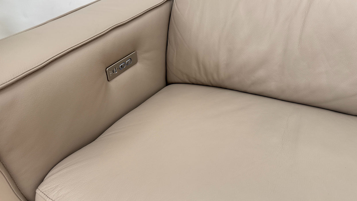 Sofology The Horizon Leather 2.5 Seater Power Recliner/Headrest in Trusty Embossed Stone