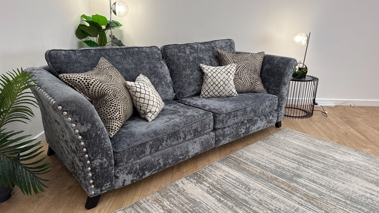 Sofology Fairmont Fabric 4 Seater Split Full Back in Fairmont Charcoal Mix