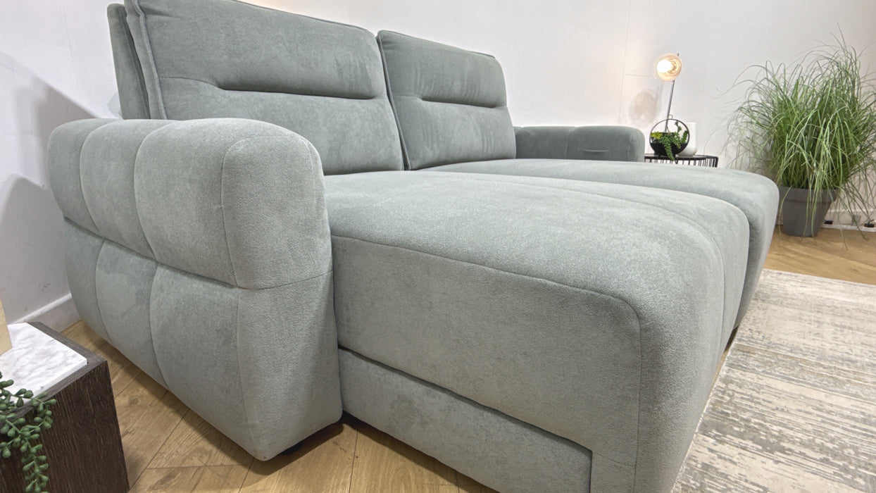 Sofology Sanctuary Fabric 3 Seater Double Power Chaise Motion Back in Soft-Sherpa Seafoam