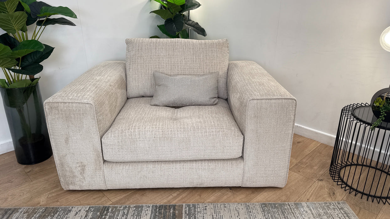 Sofology Ascot Fabric Loveseat in Texture Chenille Natural Mix