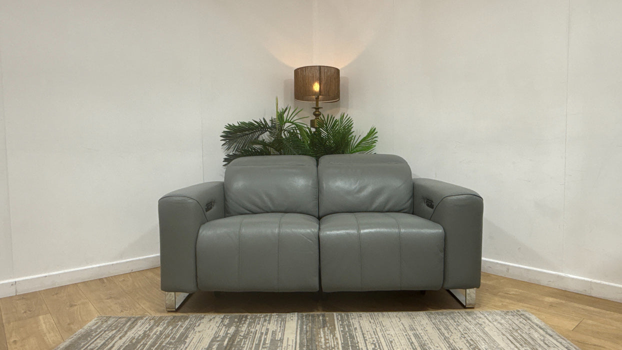 Sofology Marvella Leather 2 Seater in Trusty Sheen Granite Teal