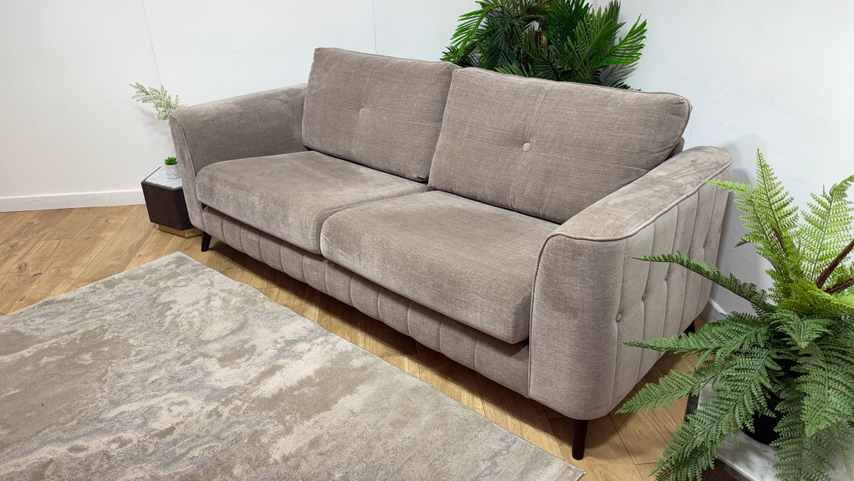Sofology Remy Fabric 4 Seater in Soft Chenille Wicker Mix With Wicker Piping